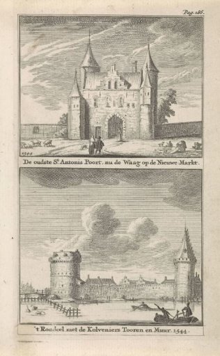 View of the St. Anthony's Gate and the Roundel in Amsterdam