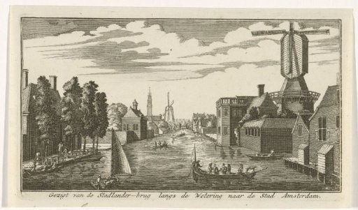 View along the canal towards Amsterdam