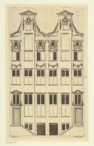 Façades of the two left Cromhout Houses in Amsterdam