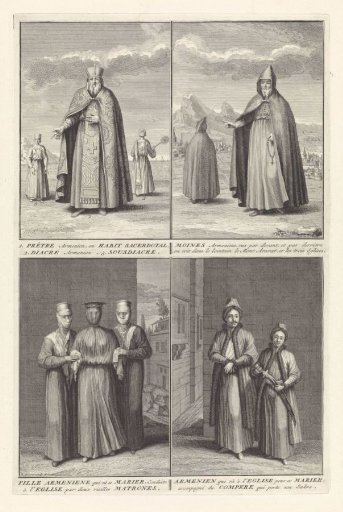 Armenian Clergy and an Armenian Bride and Groom