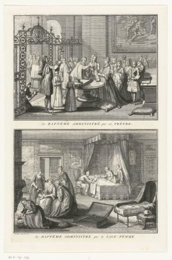 Catholic baptism by a priest / Catholic baptism by a midwife