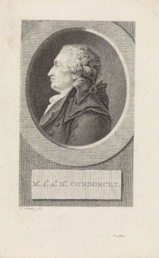 Portrait of the French philosopher Marie Jean Antoine Nicolas de Caritat, Marquis de Condorcet