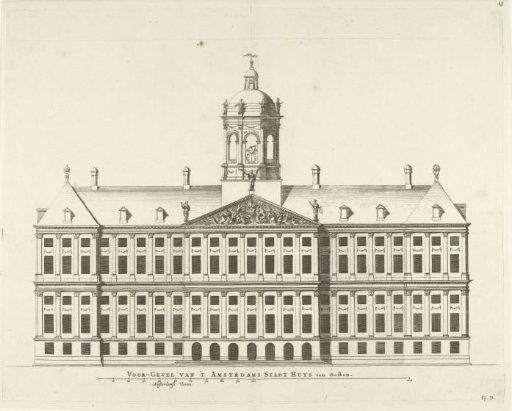 Facade (east side) of the Town Hall on the Dam