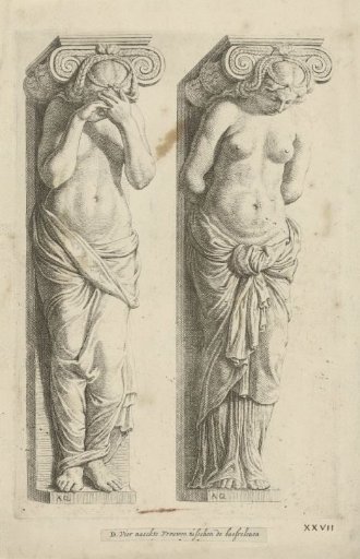 The two left caryatids from the Vierschaar of the Town Hall on the Dam