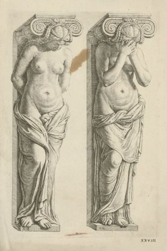 The two right caryatids from the Vierschaar of the Town Hall on the Dam