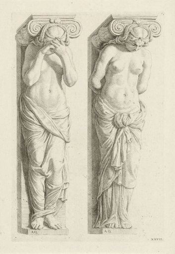 The two left caryatids from the Vierschaar of the Town Hall on the Dam