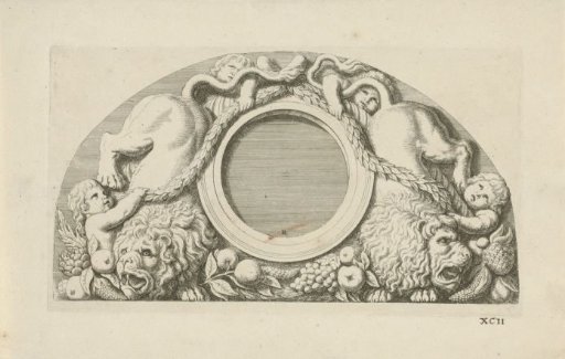 Lunette with putti, lions, and cornucopias in the eastern gallery of the Town Hall on the Dam
