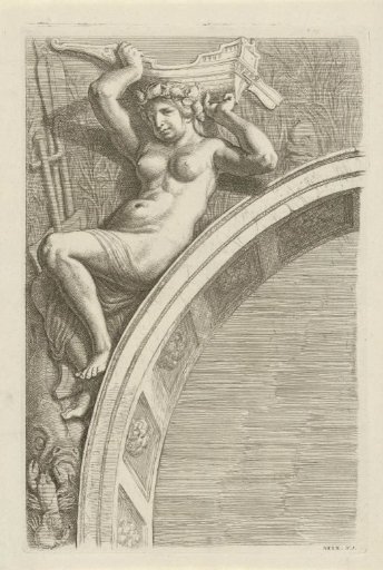 Relief with personification of the element Water above the arch in the Burgerzaal of the Town Hall on the Dam