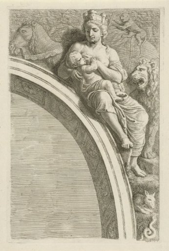 Relief with Cybele as personification of the element Earth above the arch in the Burgerzaal of the Town Hall on the Dam