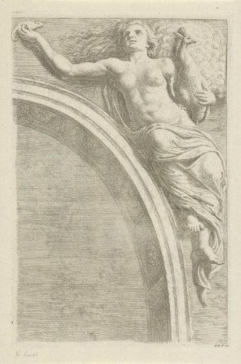 Relief with personification of the element Air above the arch on the west side of the Burgerzaal in the Town Hall on the Dam
