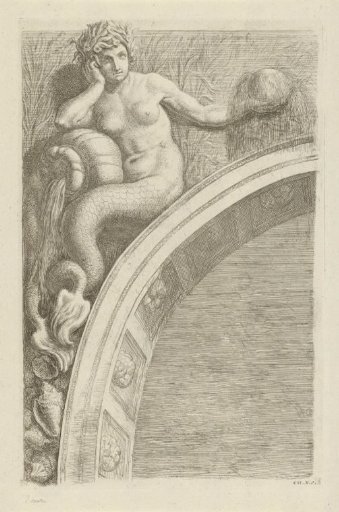Relief with personification of the element Water above the arch on the west side of the Burgerzaal in the Town Hall on the Dam