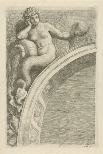Relief with the personification of the element Water above the arch on the west side of the Burgerzaal in the Town Hall on the Dam