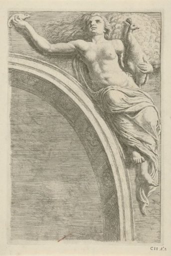 Relief with personification of the element Air above the arch on the west side of the Burgerzaal in the Town Hall on the Dam