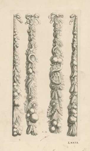 Four festoons of leaves and fruit