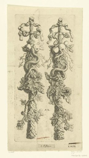 Two pilaster festoons