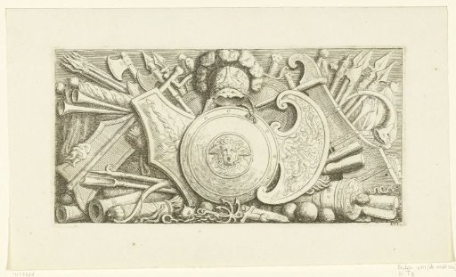 Panel with a coat of arms trophy
