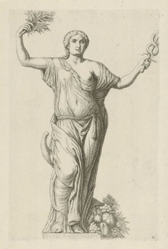Statue of Pax (Peace) on the facade of the Town Hall on the Dam