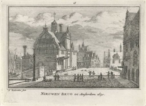 View of the Paalhuis and the Nieuwe Brug in Amsterdam, 1650