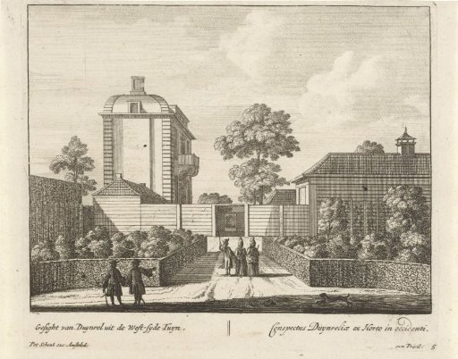 View of the western part of the garden and house of the estate Duinrell