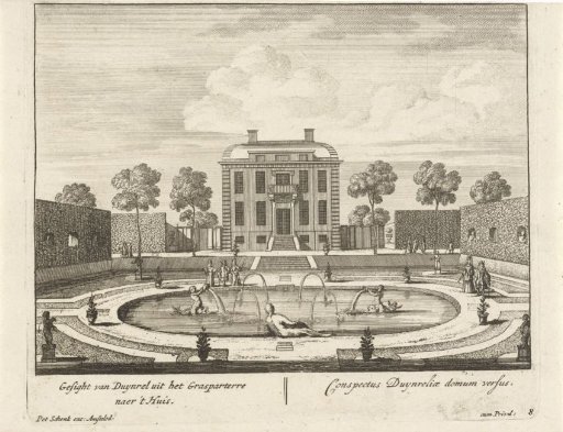 View of the house of the estate Duinrell, seen from the garden