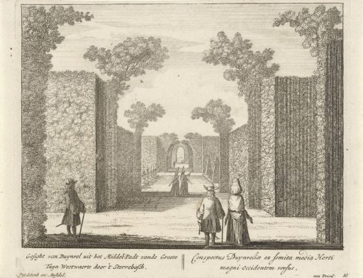 View of the star-shaped wood in the garden of the estate Duinrell