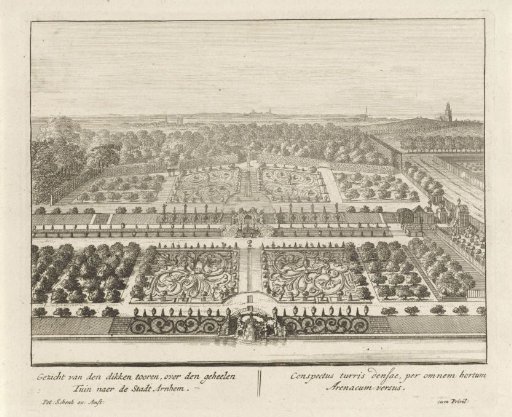 Bird's-eye view of the garden of Rosendael Castle