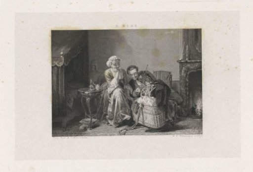 Man and woman at a cradle