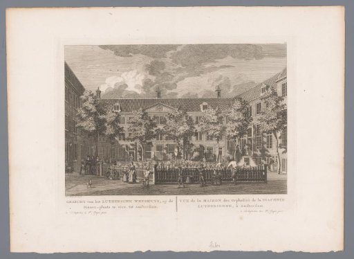 View of the courtyard of the Lutheran Deacon's Orphanage in Amsterdam