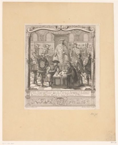 Crowned Louis XI Surrounded by Princes and Warlords