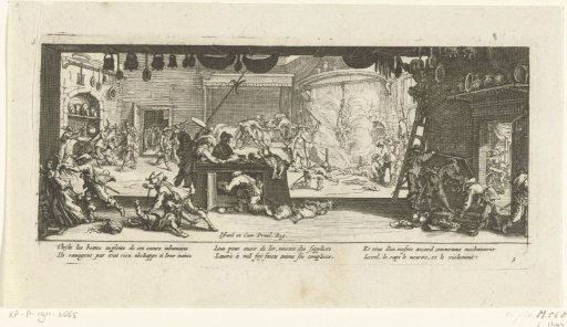Soldiers plunder a farm