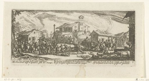 Soldiers plunder a village