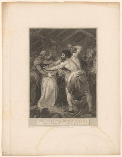 Wat Tyler Murdering a Tax Collector with a Hammer