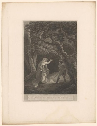 Margaret of Anjou and the young Edward of Westminster attacked by a robber