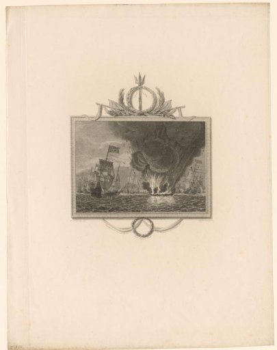 Naval battle with explosion