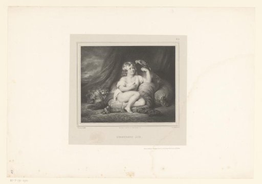 Girl on a cushion with a bird on her hand
