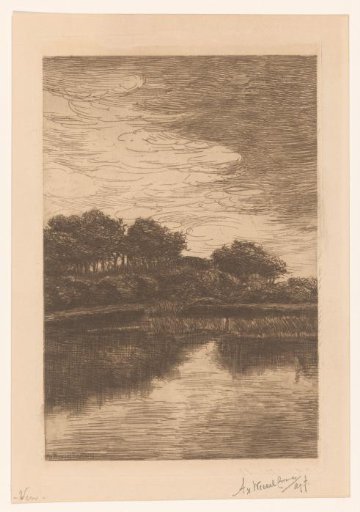 Landscape with trees and fen
