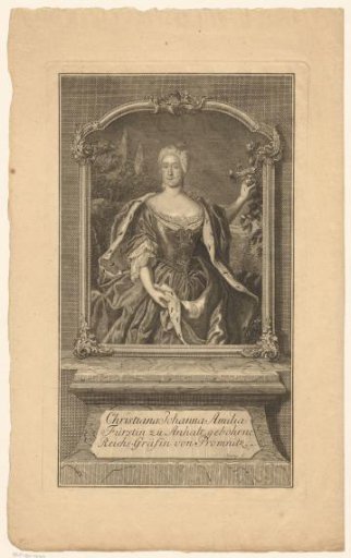 Portrait of Christine Johanna Amalie, Princess of Anhalt-Köthen
