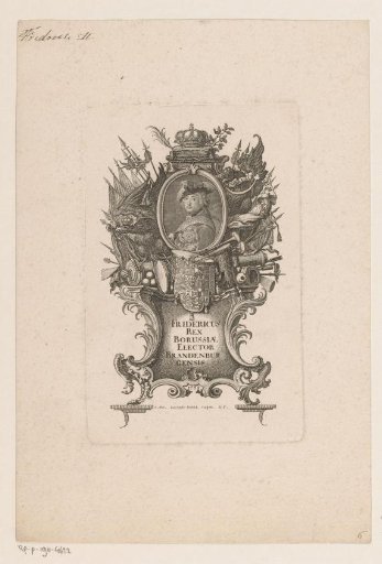 Portrait of Frederick the Great in an allegorical frame