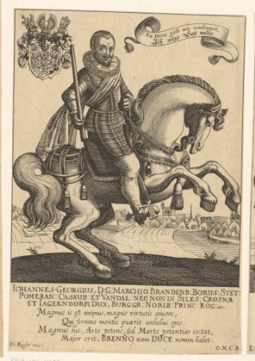 Portrait of Johann George of Brandenburg on horseback