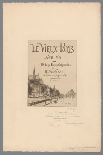 Title Page Print with a View of Paris
