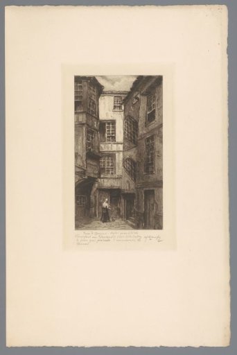 View of the Hôtel meublé de Francfort in the rue d'Argout with a Street Sweeper