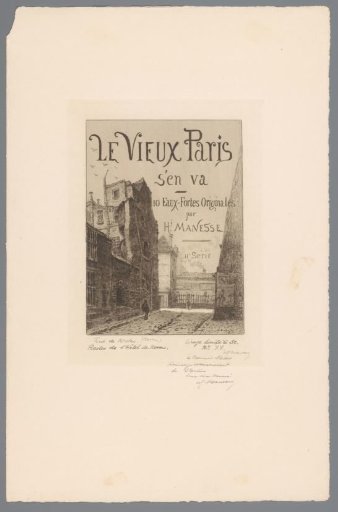 Title Page Print with a View of the rue de Nesle