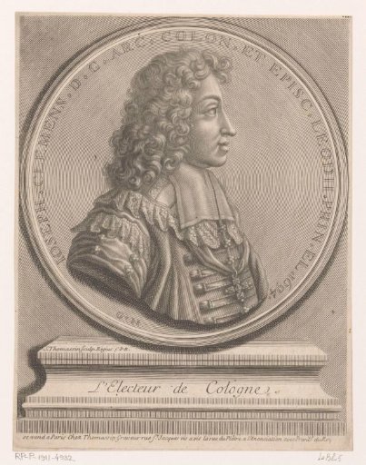 Portrait of Joseph Clemens, Elector and Archbishop of Cologne, in profile on a medal