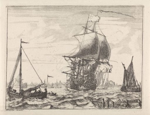 View of the IJ with a rowing boat