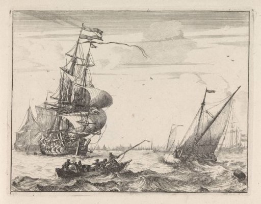 View of the IJ with a rowing boat