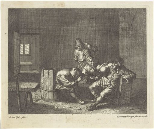 Interior with Smoking and Drinking Peasants