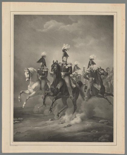 Frederick William IV on horseback among other riders