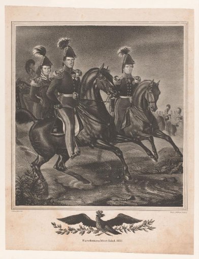 Frederick William III of Prussia with his sons on horseback