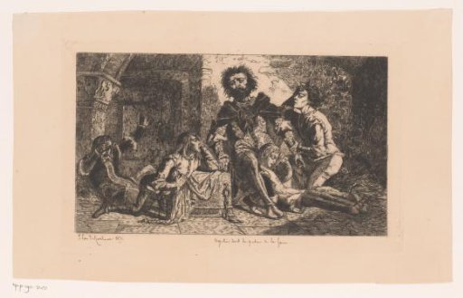 Ugolino della Gherardesca with his two sons and two grandsons imprisoned without food in the Torre dei Gualandi