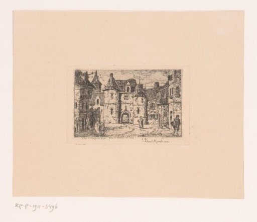 View of a gate at Deinze, 1849